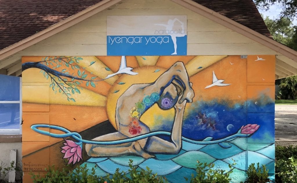 Yoga Mural on Side of Iyengar Sarasota Building